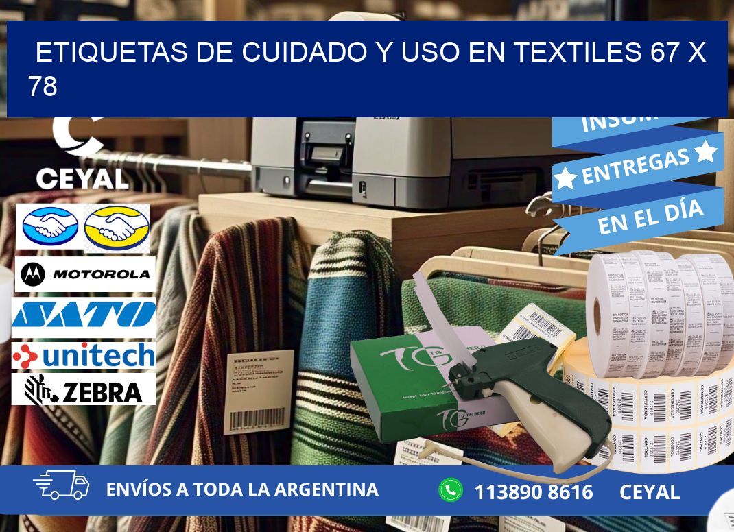 ETIQUETAS DE CUIDADO Y USO EN TEXTILES 67 x 78