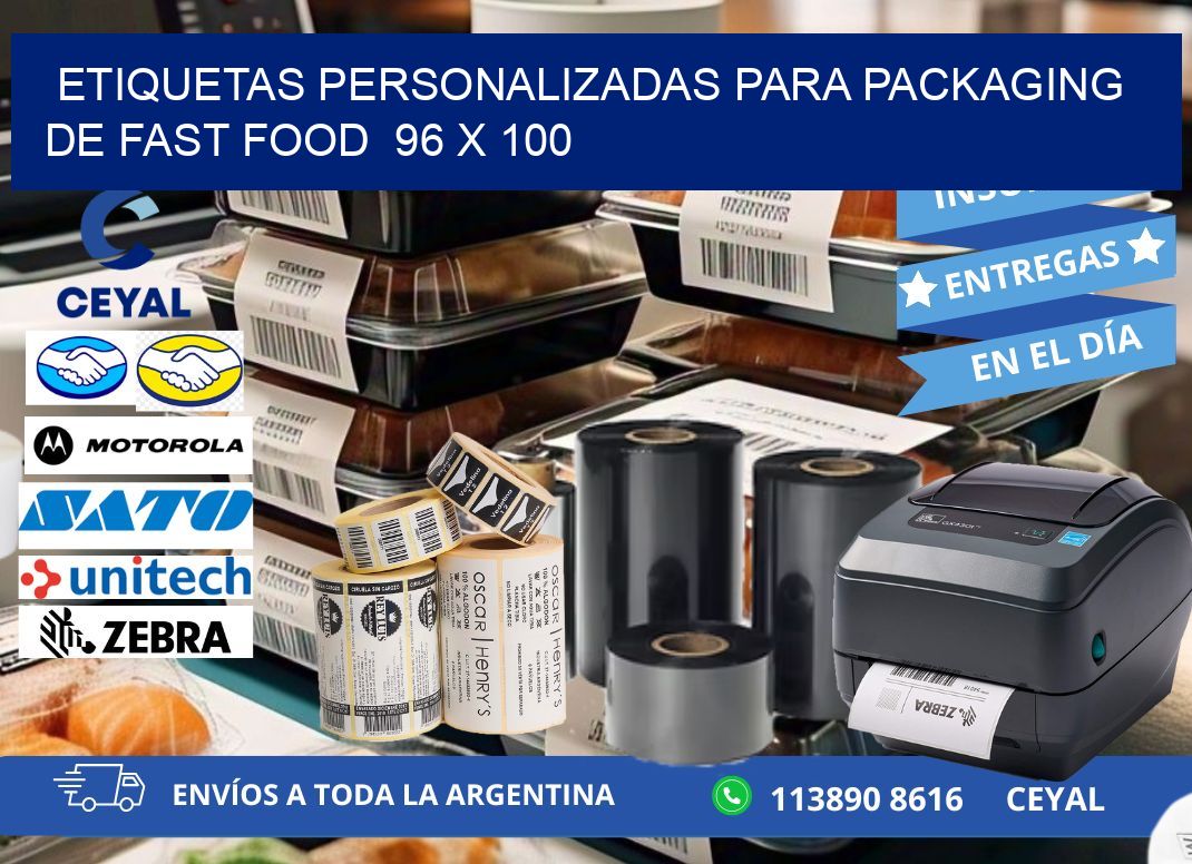 ETIQUETAS PERSONALIZADAS PARA PACKAGING DE FAST FOOD  96 x 100