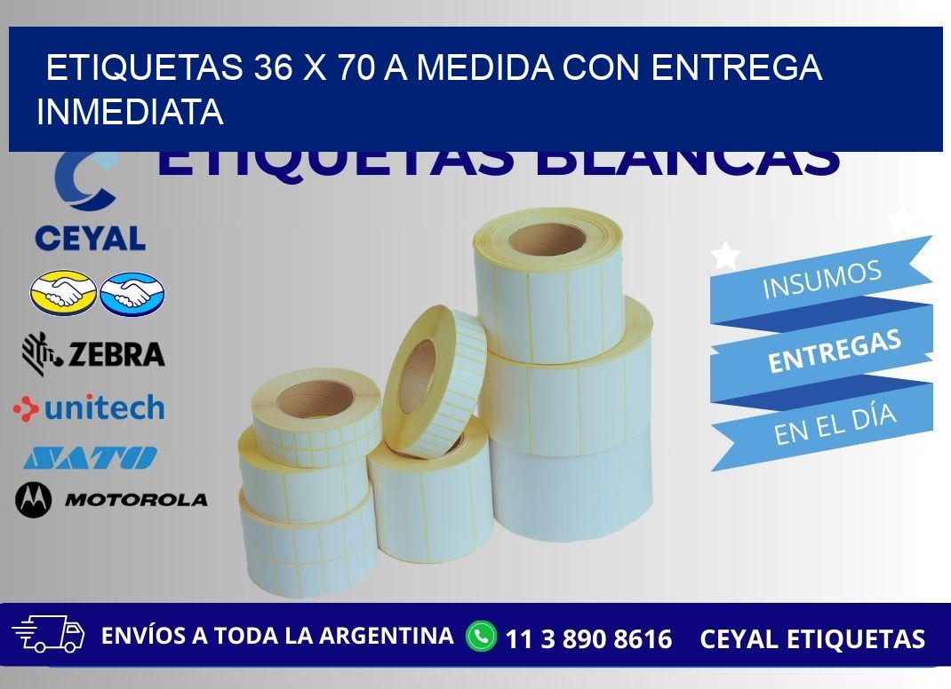 Etiquetas 36 x 70 a Medida con Entrega Inmediata