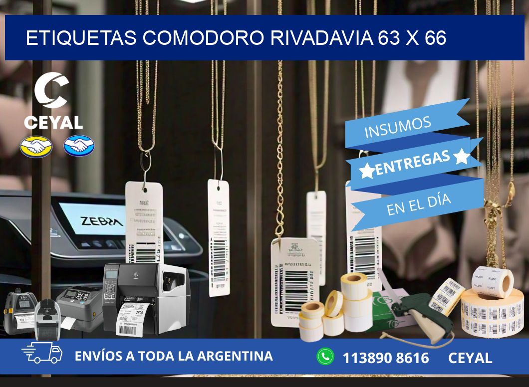 Etiquetas Comodoro Rivadavia 63 x 66