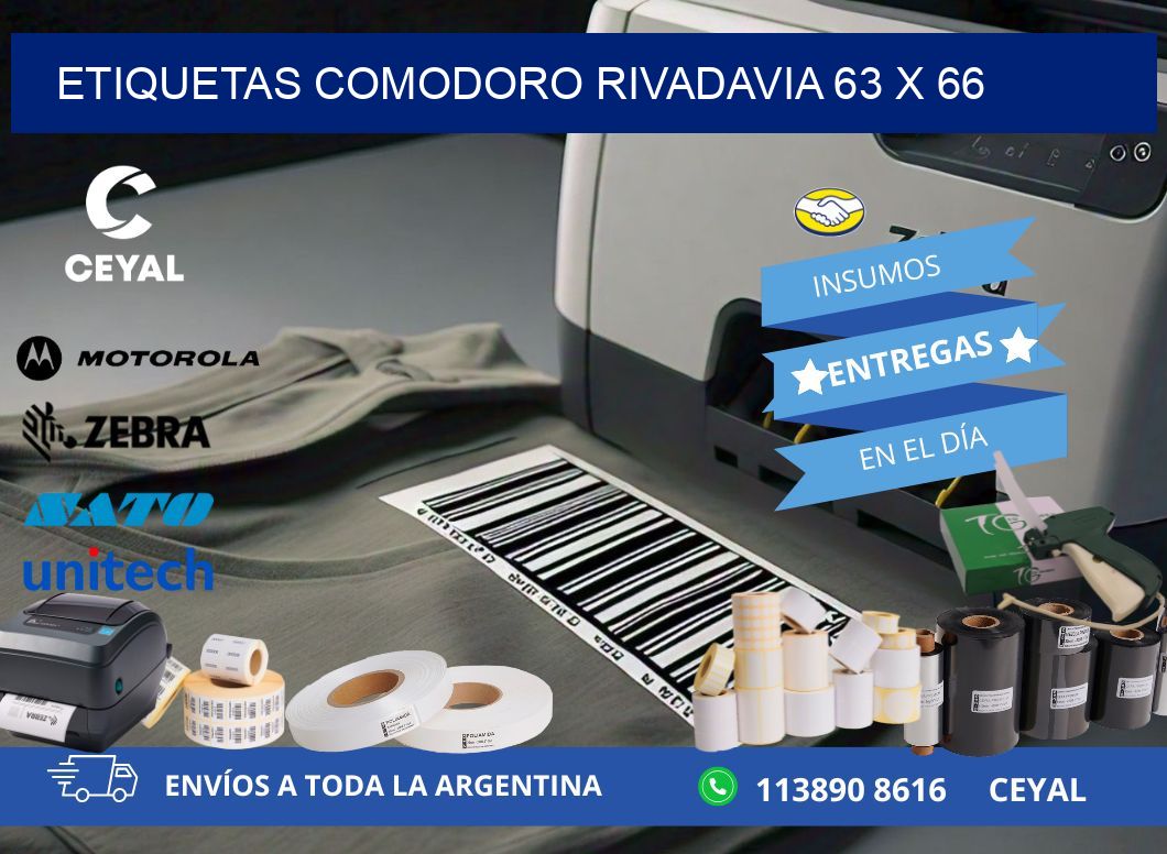 Etiquetas Comodoro Rivadavia 63 x 66