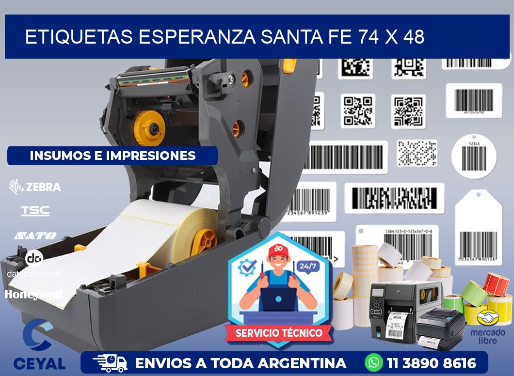 Etiquetas Esperanza Santa Fe 74 x 48