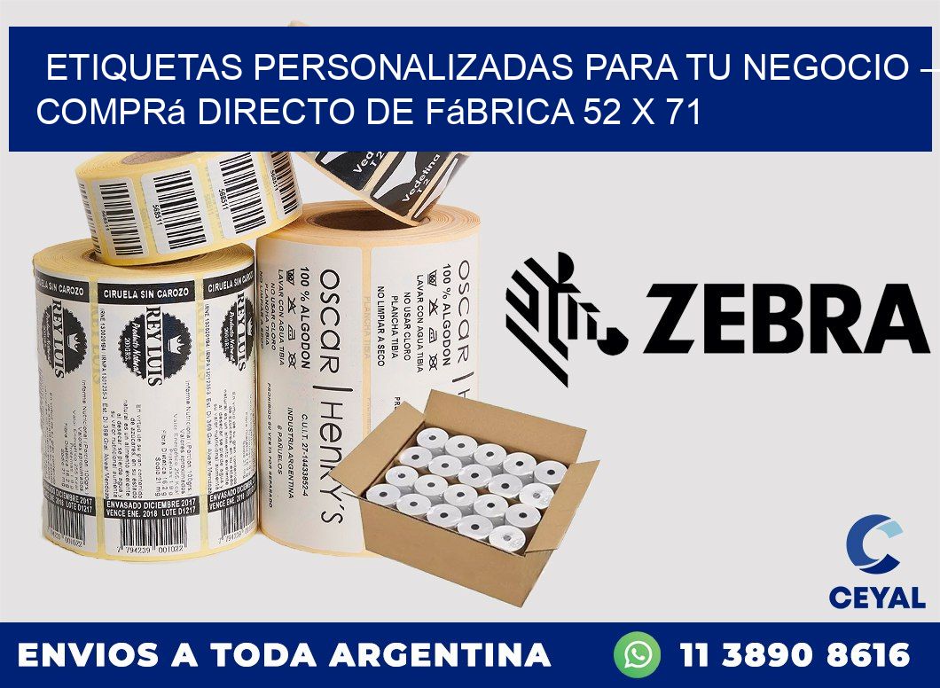 Etiquetas Personalizadas para Tu Negocio – Comprá Directo de Fábrica 52 x 71