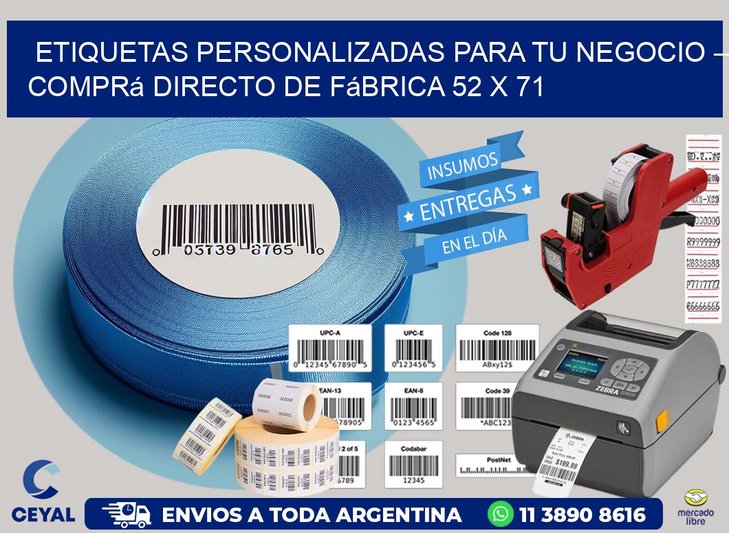 Etiquetas Personalizadas para Tu Negocio – Comprá Directo de Fábrica 52 x 71