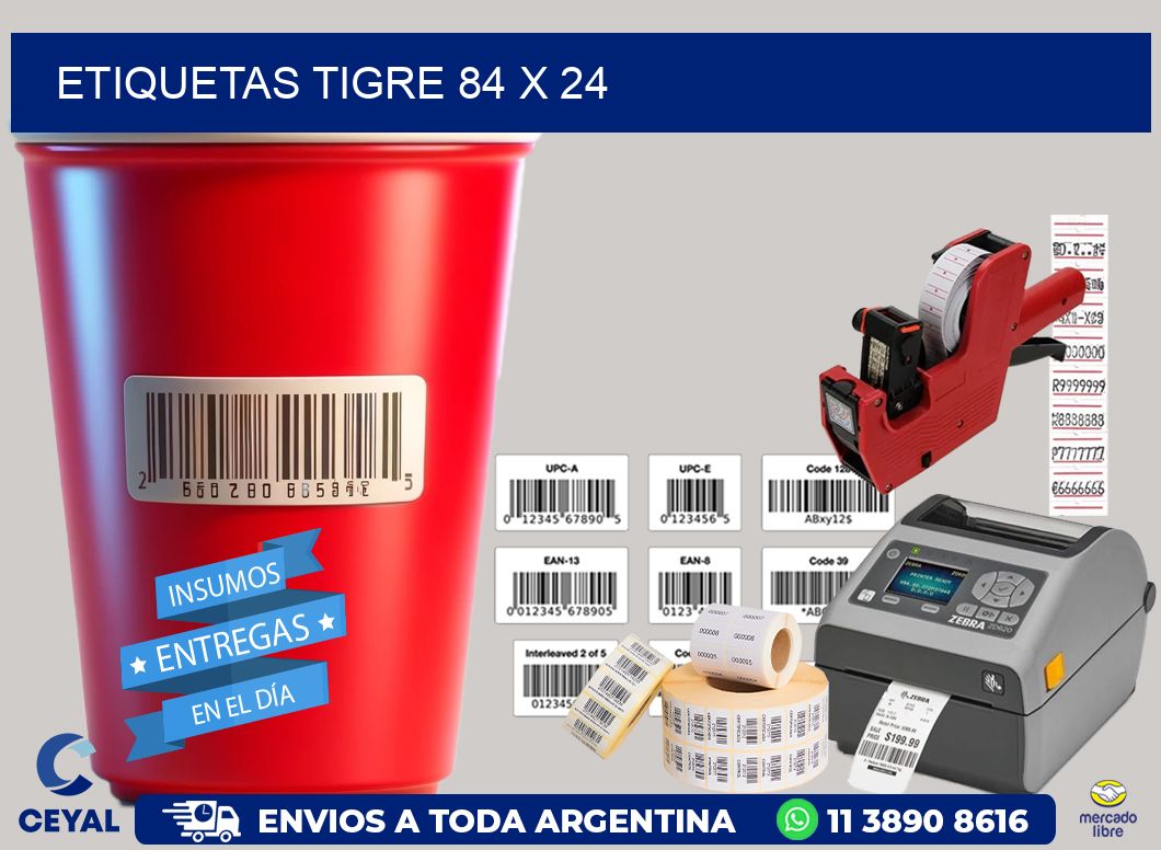 Etiquetas Tigre 84 x 24