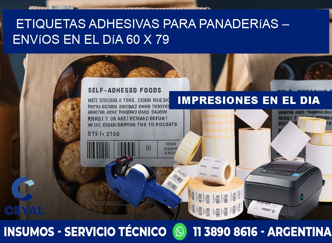 Etiquetas adhesivas para panaderías – Envíos en el día 60 x 79