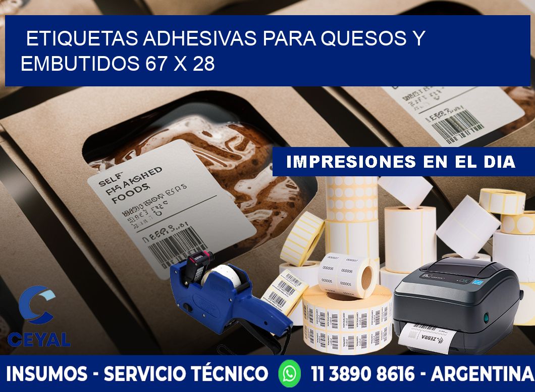 Etiquetas adhesivas para quesos y embutidos 67 x 28