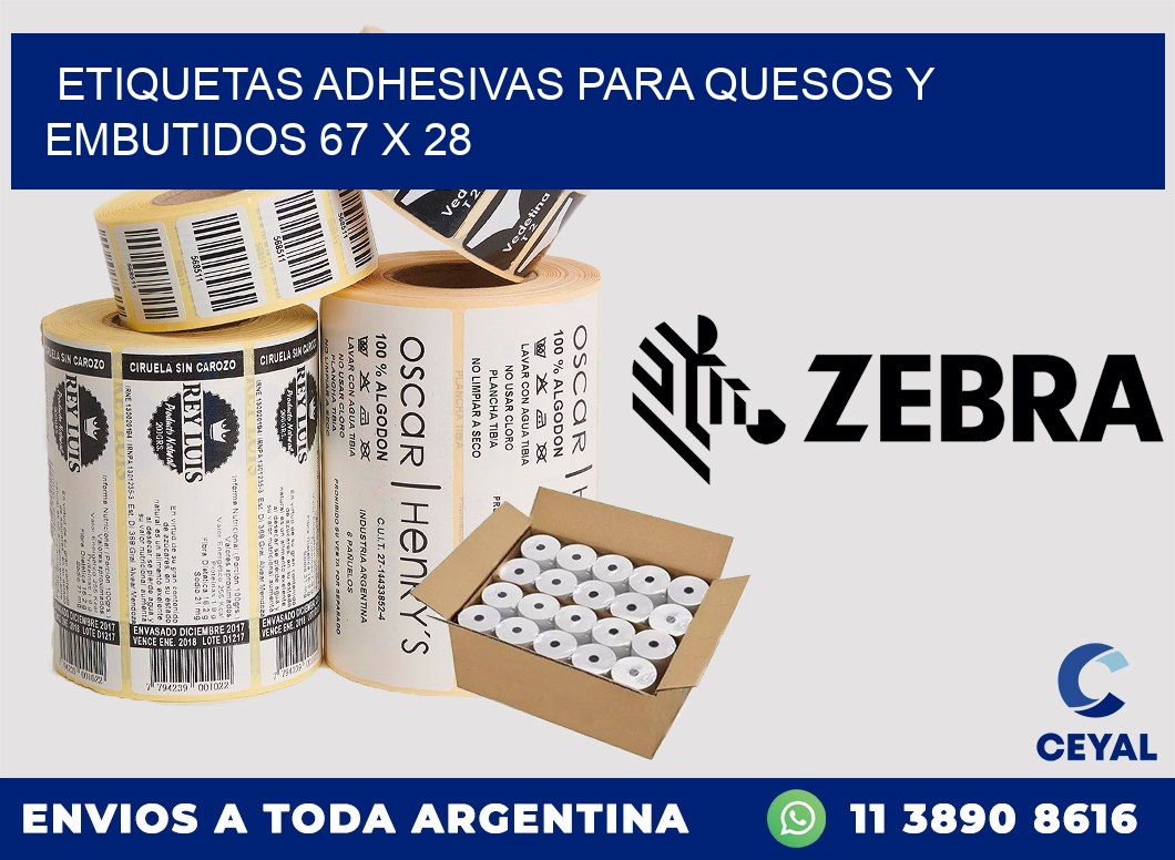 Etiquetas adhesivas para quesos y embutidos 67 x 28