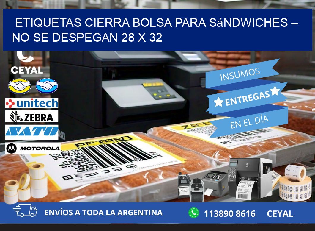 Etiquetas cierra bolsa para sándwiches – No se despegan 28 x 32