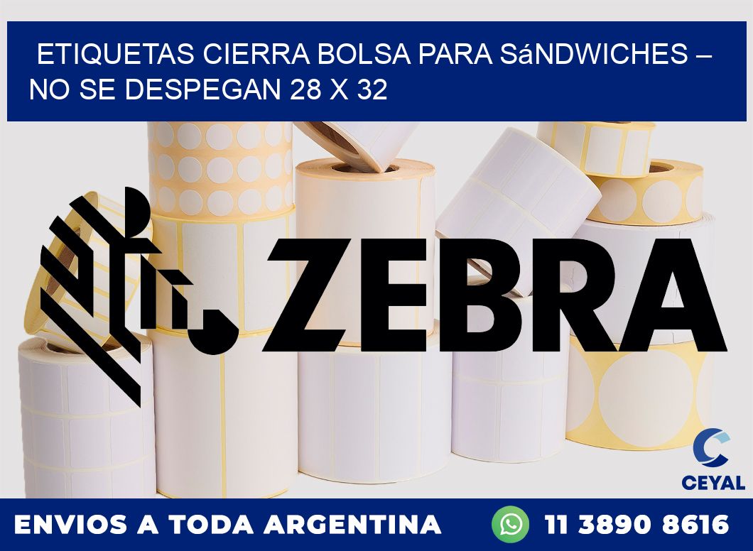 Etiquetas cierra bolsa para sándwiches – No se despegan 28 x 32