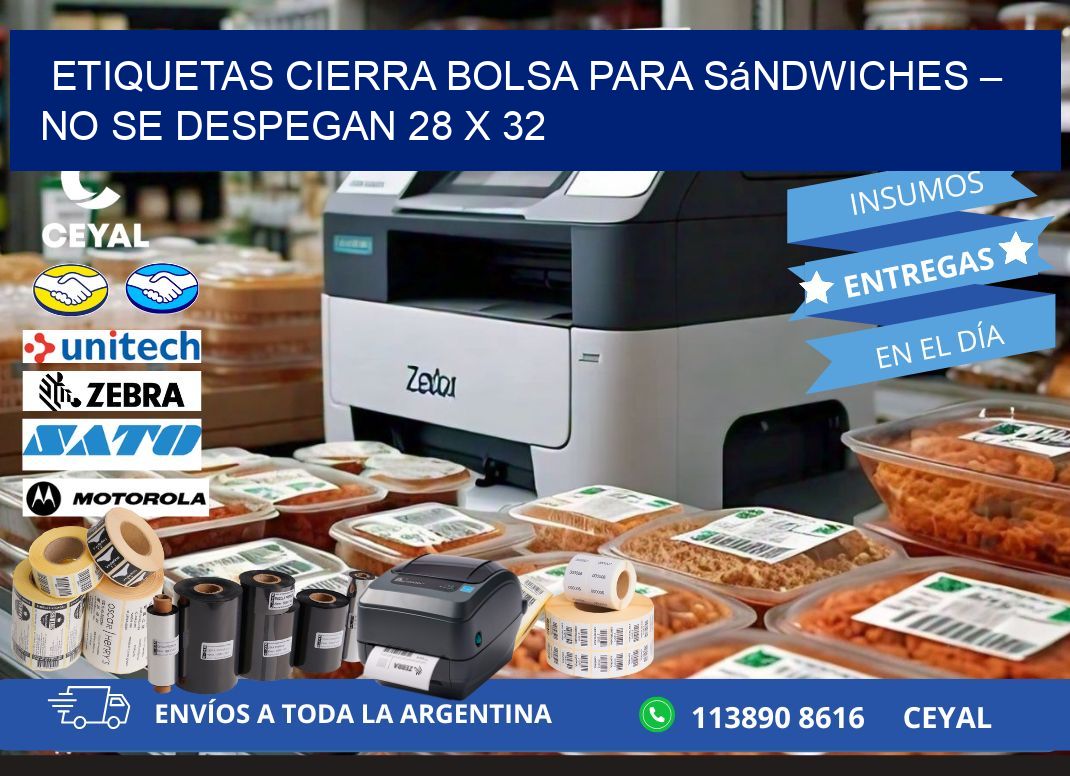 Etiquetas cierra bolsa para sándwiches – No se despegan 28 x 32