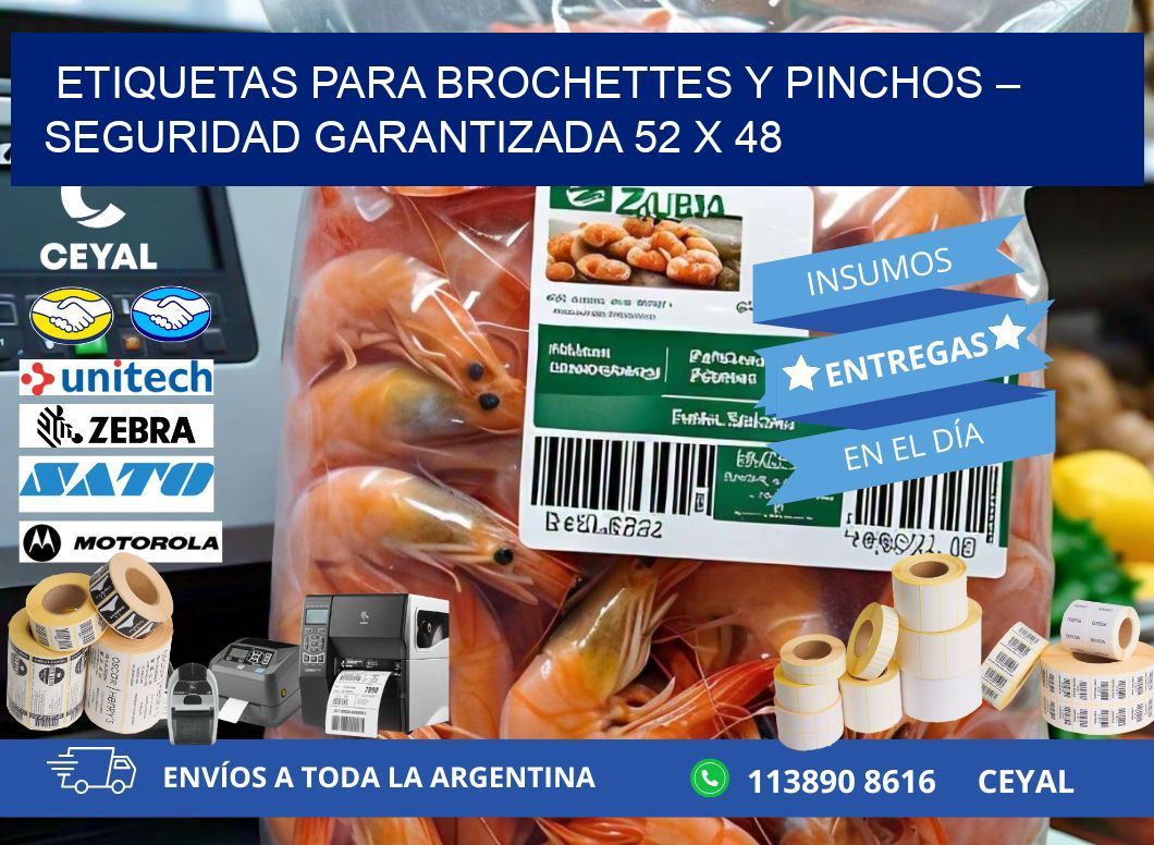 Etiquetas para brochettes y pinchos – Seguridad garantizada 52 x 48