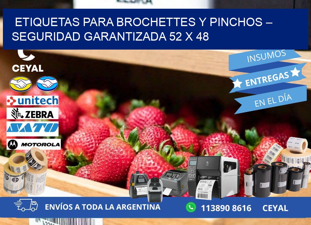 Etiquetas para brochettes y pinchos – Seguridad garantizada 52 x 48