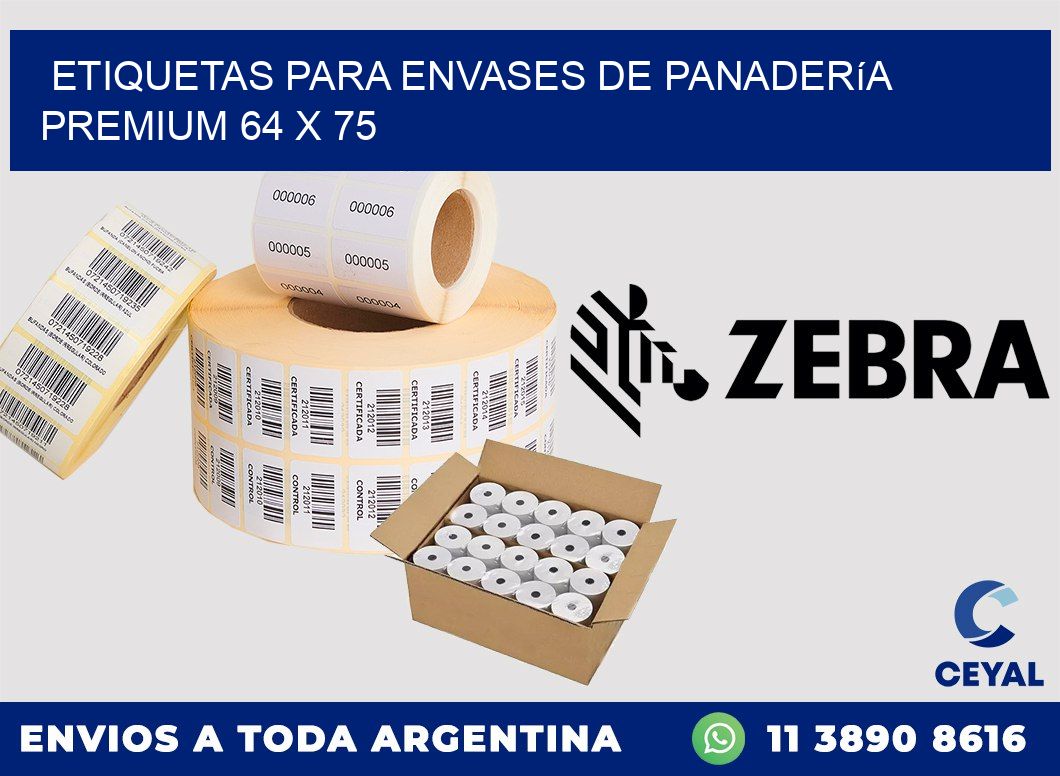 Etiquetas para envases de panadería premium 64 x 75