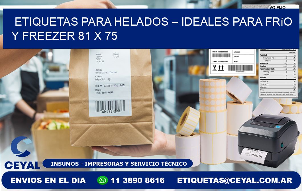 Etiquetas para helados – Ideales para frío y freezer 81 x 75