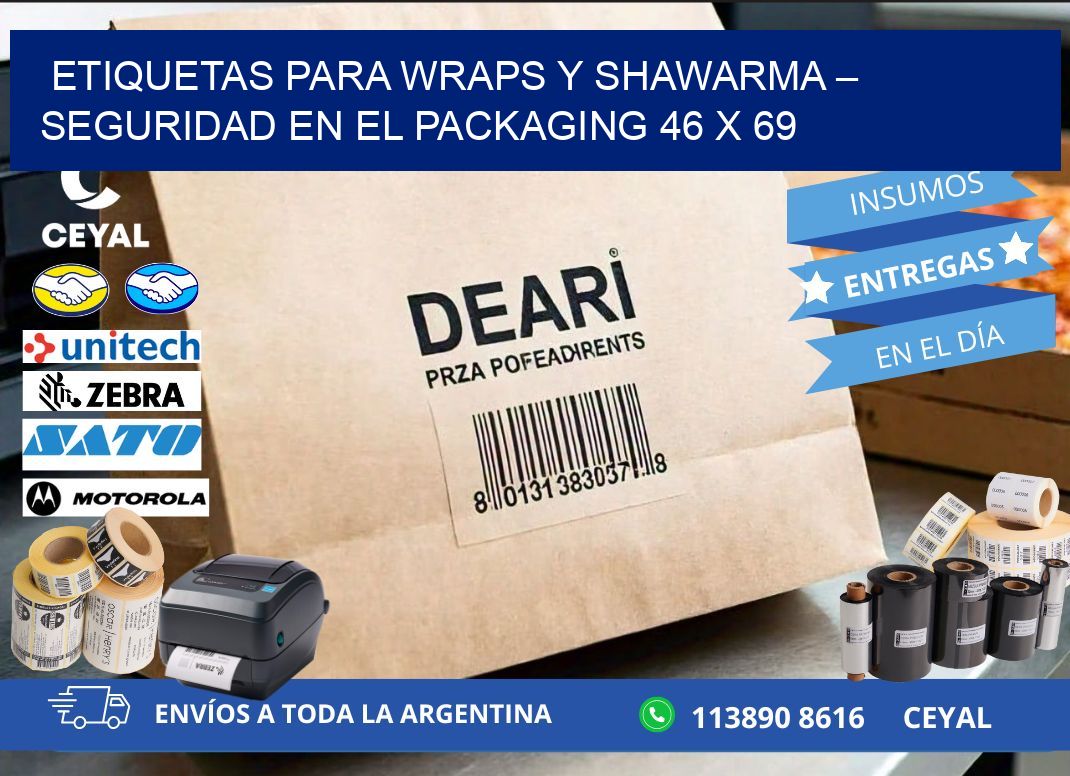 Etiquetas para wraps y shawarma – Seguridad en el packaging 46 x 69