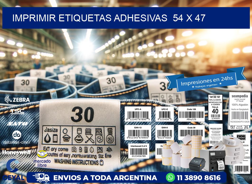 Imprimir Etiquetas adhesivas  54 x 47