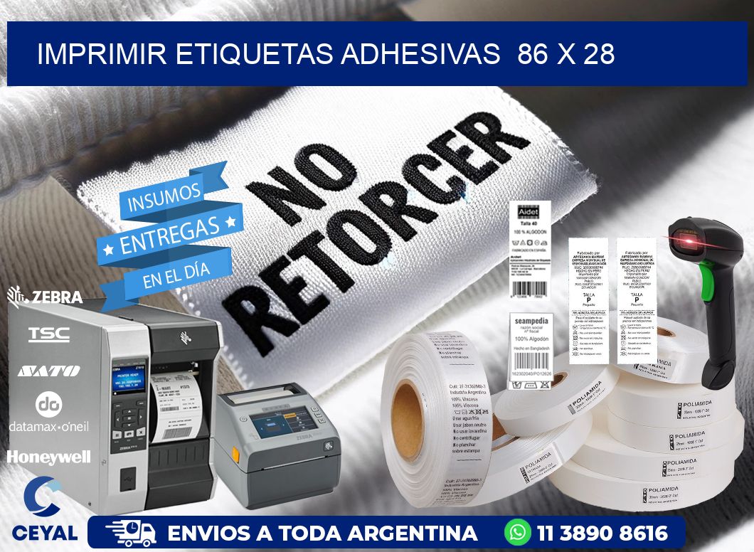 Imprimir Etiquetas adhesivas  86 x 28