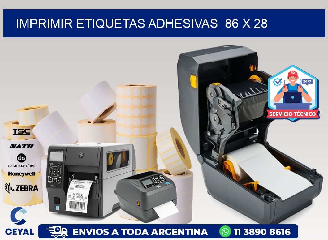 Imprimir Etiquetas adhesivas  86 x 28