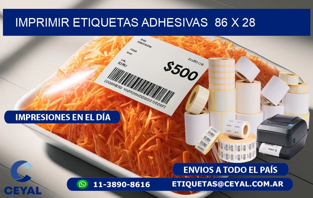 Imprimir Etiquetas adhesivas  86 x 28