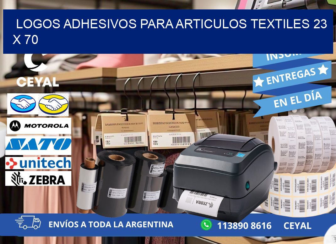 LOGOS ADHESIVOS PARA ARTICULOS TEXTILES 23 x 70