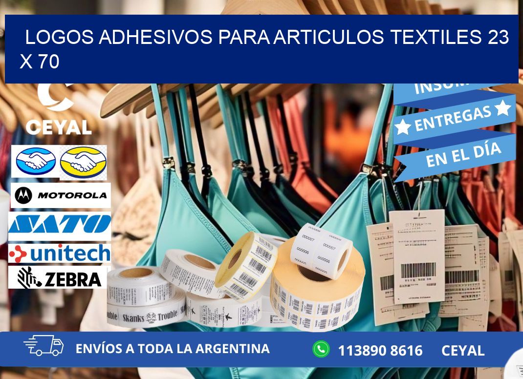 LOGOS ADHESIVOS PARA ARTICULOS TEXTILES 23 x 70