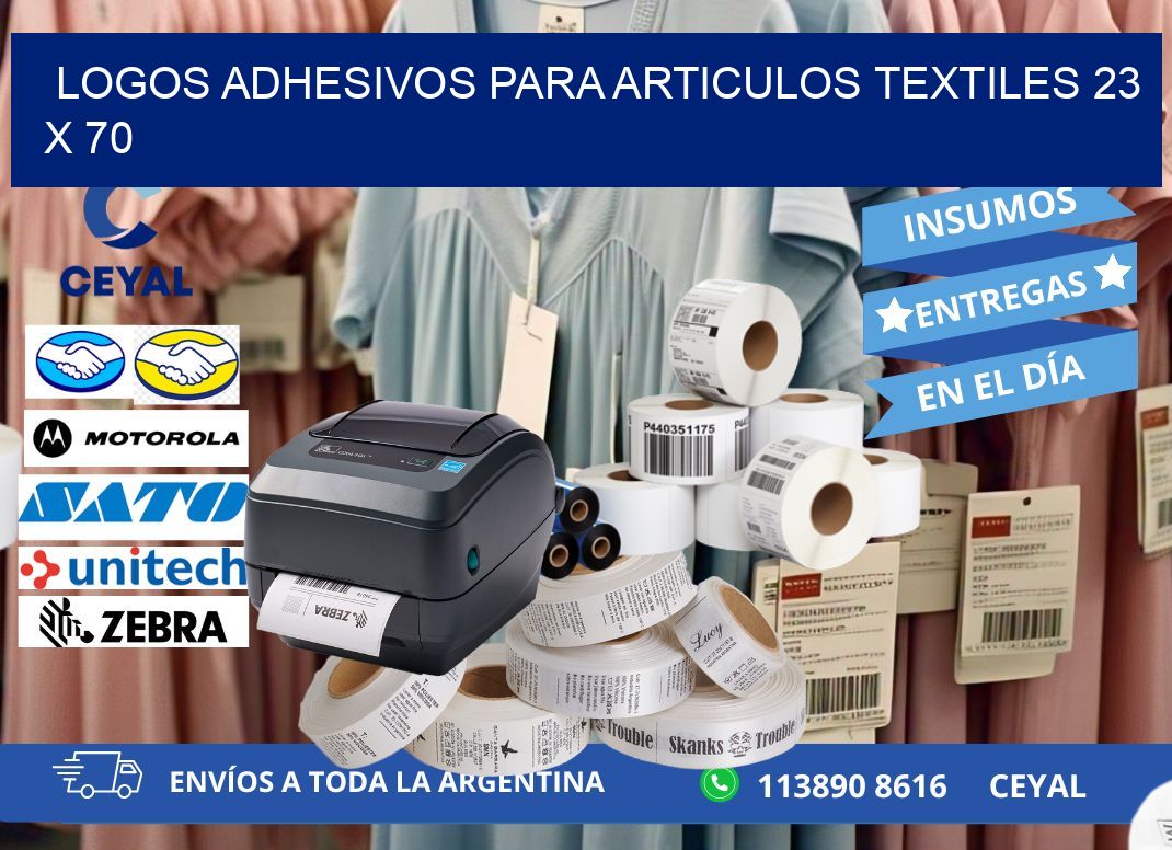 LOGOS ADHESIVOS PARA ARTICULOS TEXTILES 23 x 70