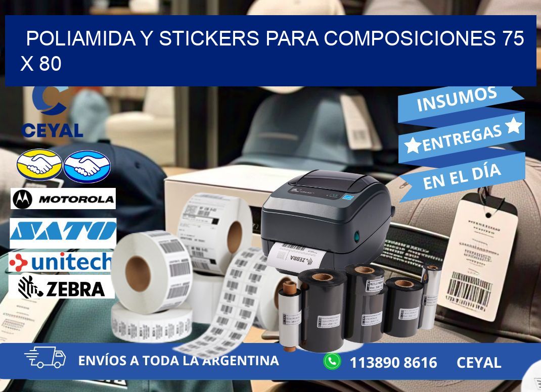 POLIAMIDA Y STICKERS PARA COMPOSICIONES 75 x 80