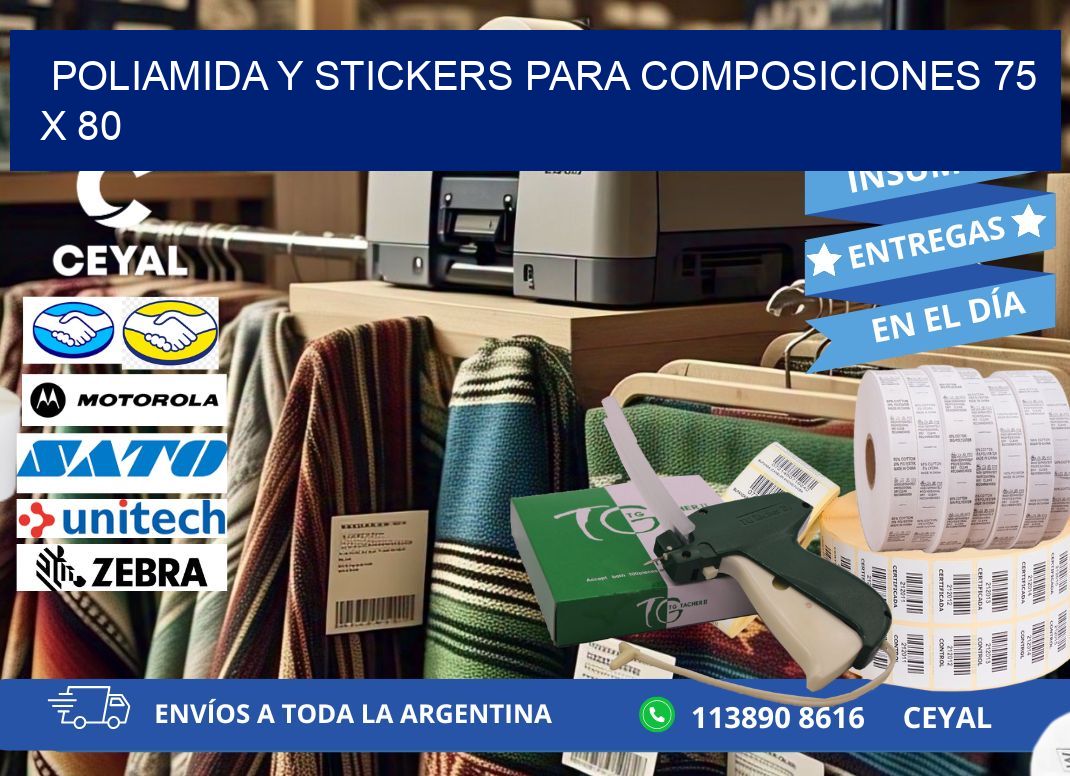 POLIAMIDA Y STICKERS PARA COMPOSICIONES 75 x 80