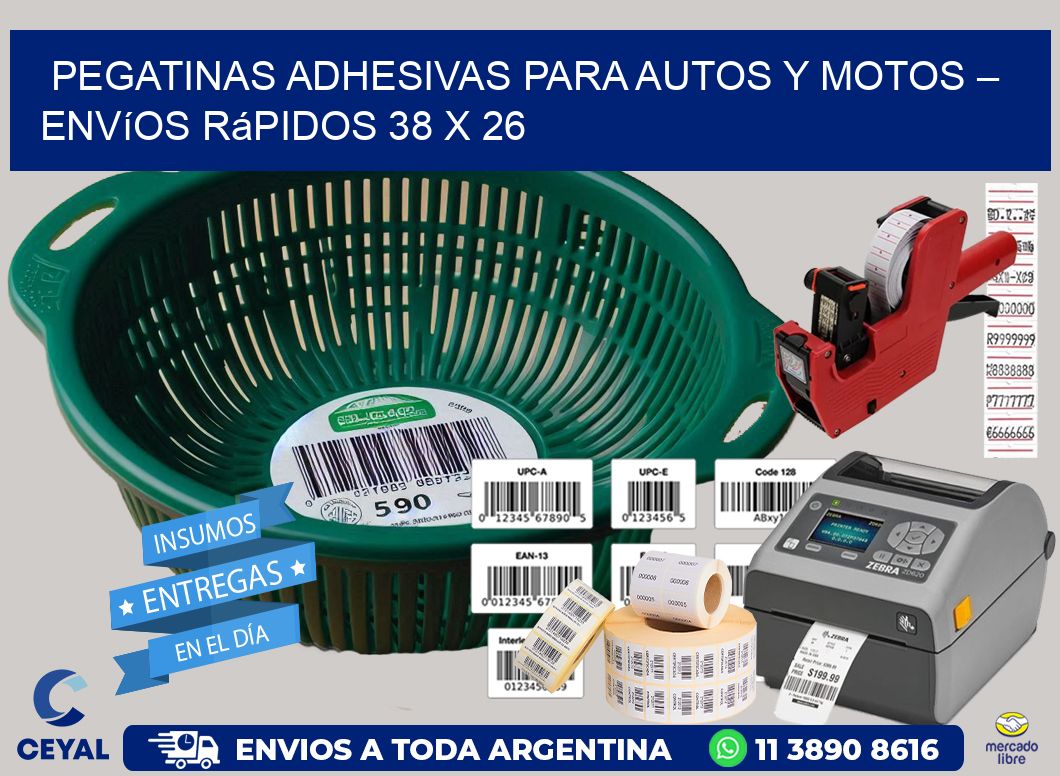 Pegatinas Adhesivas para Autos y Motos – Envíos Rápidos 38 x 26