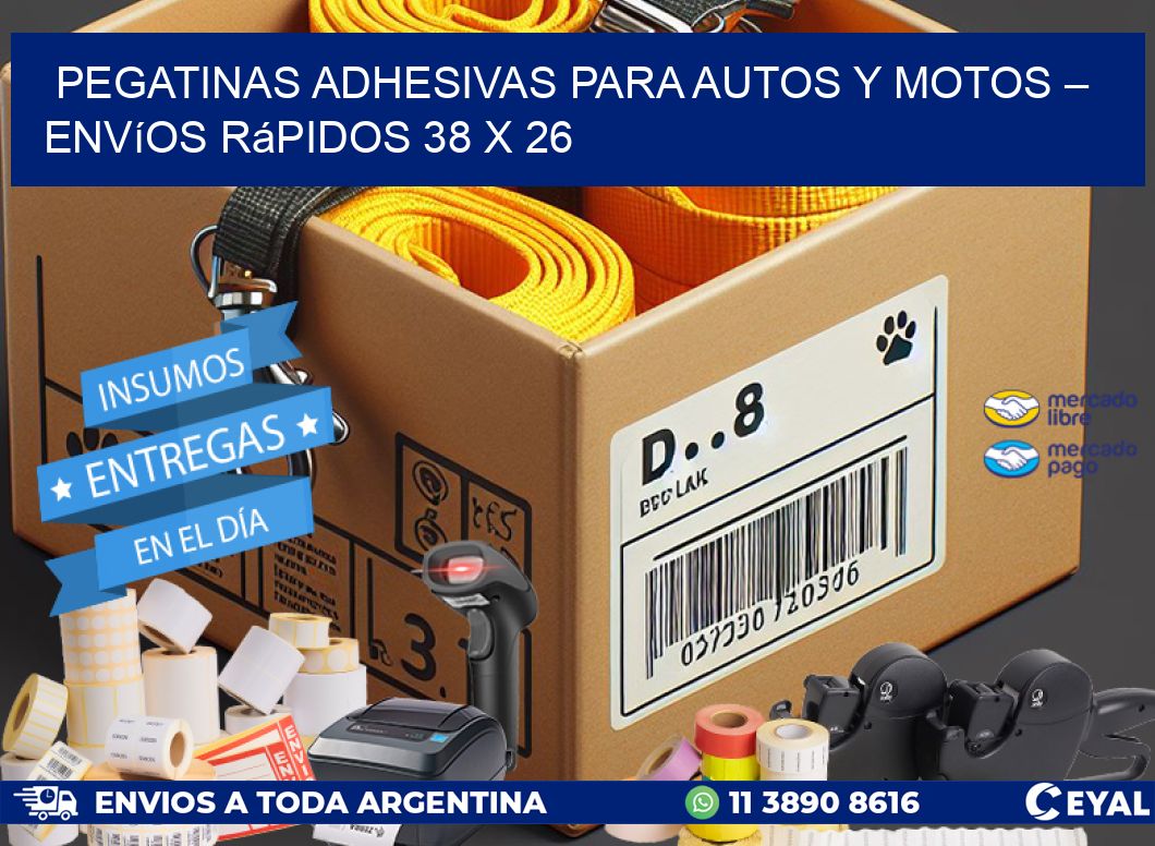 Pegatinas Adhesivas para Autos y Motos – Envíos Rápidos 38 x 26