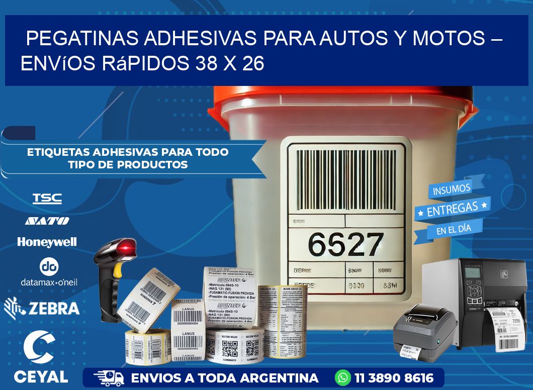 Pegatinas Adhesivas para Autos y Motos – Envíos Rápidos 38 x 26