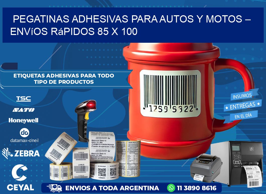 Pegatinas Adhesivas para Autos y Motos – Envíos Rápidos 85 x 100