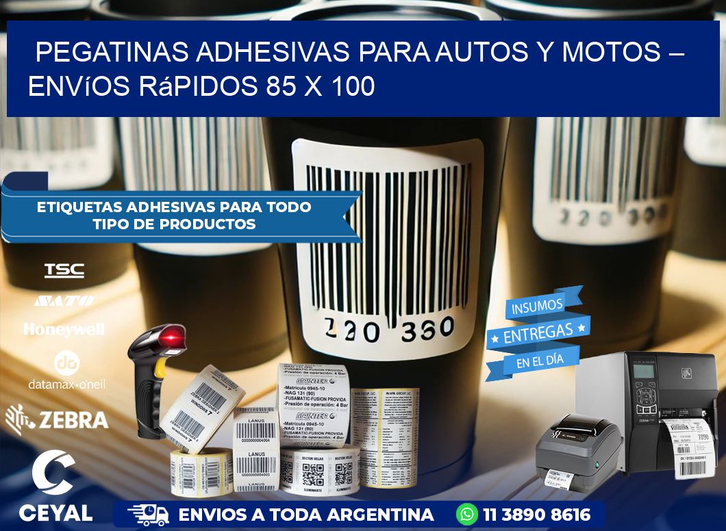 Pegatinas Adhesivas para Autos y Motos – Envíos Rápidos 85 x 100