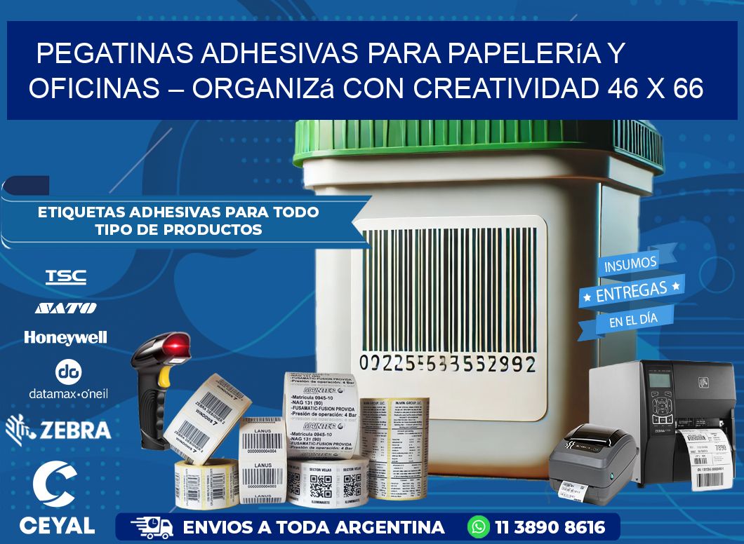 Pegatinas Adhesivas para Papelería y Oficinas – Organizá con Creatividad 46 x 66