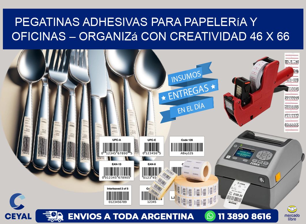 Pegatinas Adhesivas para Papelería y Oficinas – Organizá con Creatividad 46 x 66