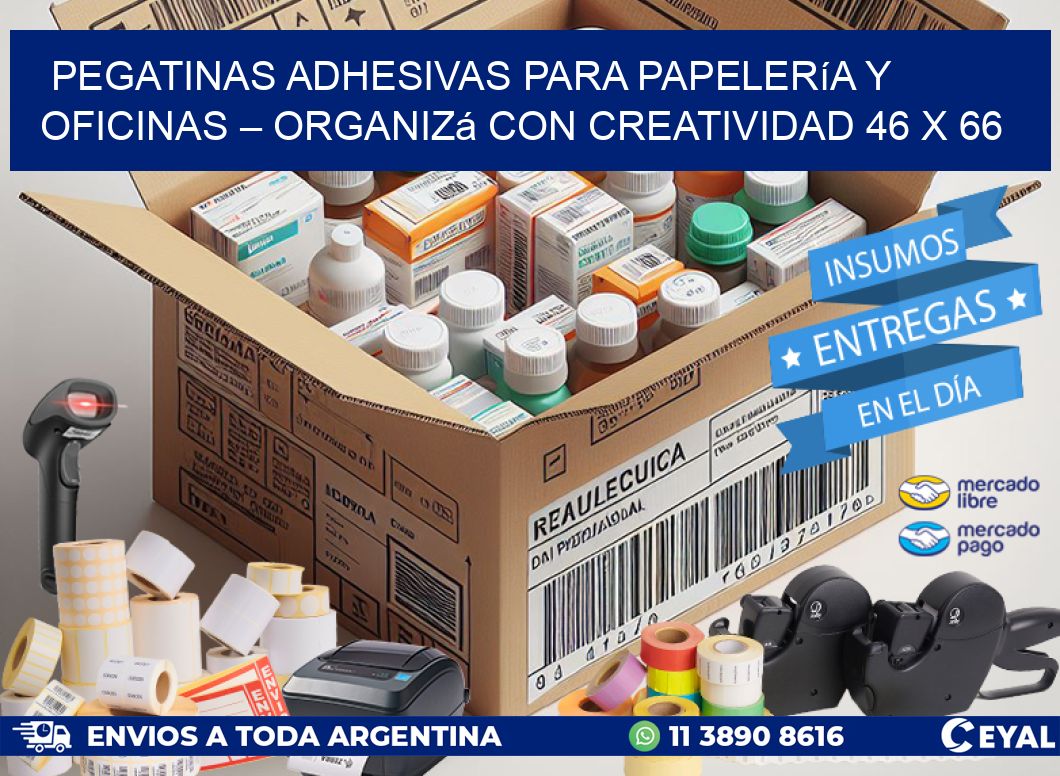 Pegatinas Adhesivas para Papelería y Oficinas – Organizá con Creatividad 46 x 66