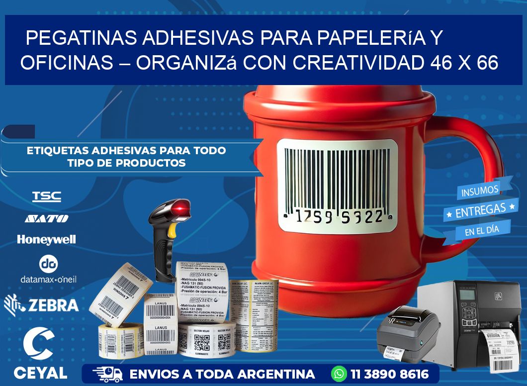 Pegatinas Adhesivas para Papelería y Oficinas – Organizá con Creatividad 46 x 66