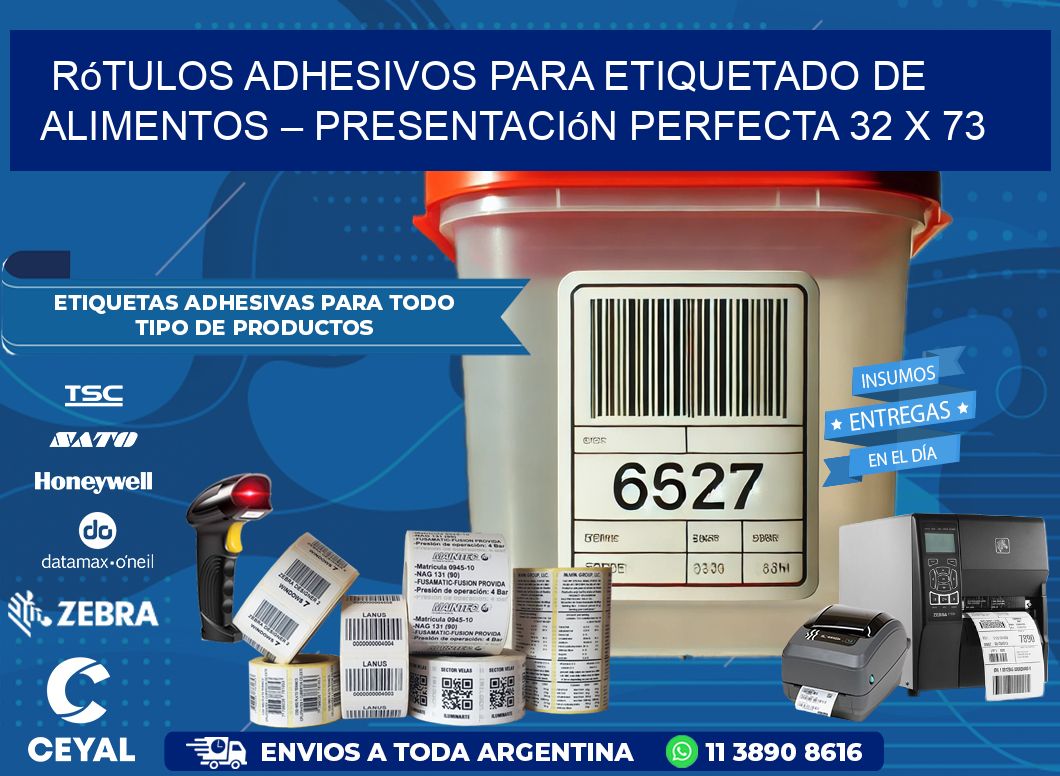 Rótulos Adhesivos para Etiquetado de Alimentos – Presentación Perfecta 32 x 73