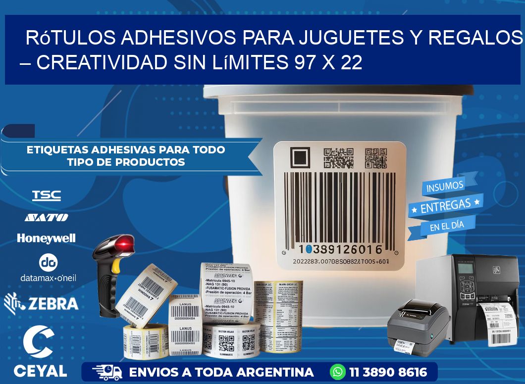 Rótulos Adhesivos para Juguetes y Regalos – Creatividad Sin Límites 97 x 22