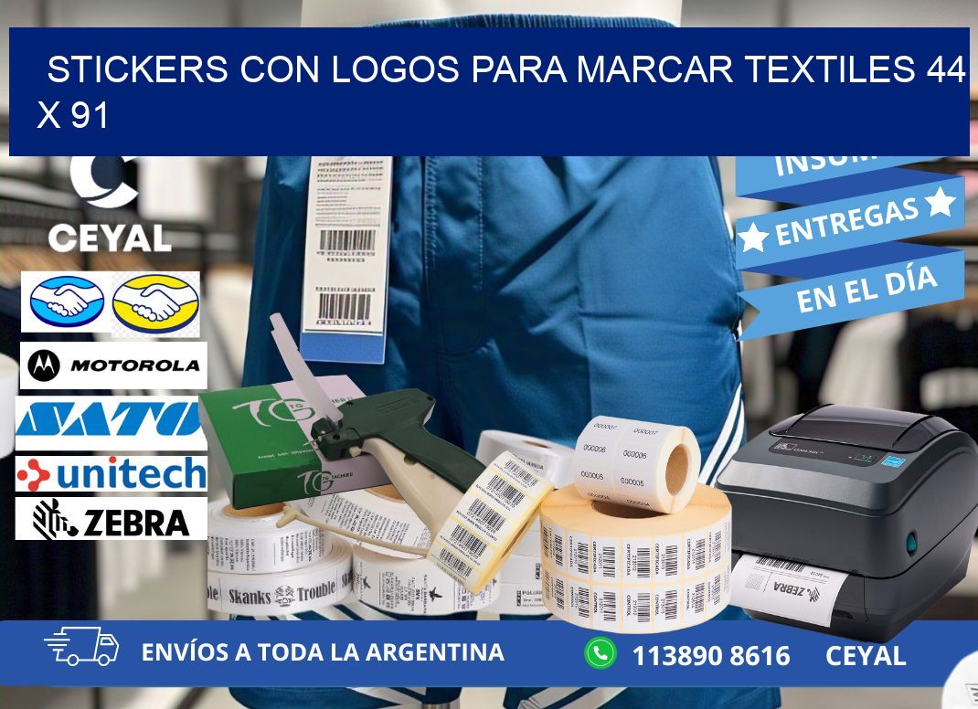 STICKERS CON LOGOS PARA MARCAR TEXTILES 44 x 91