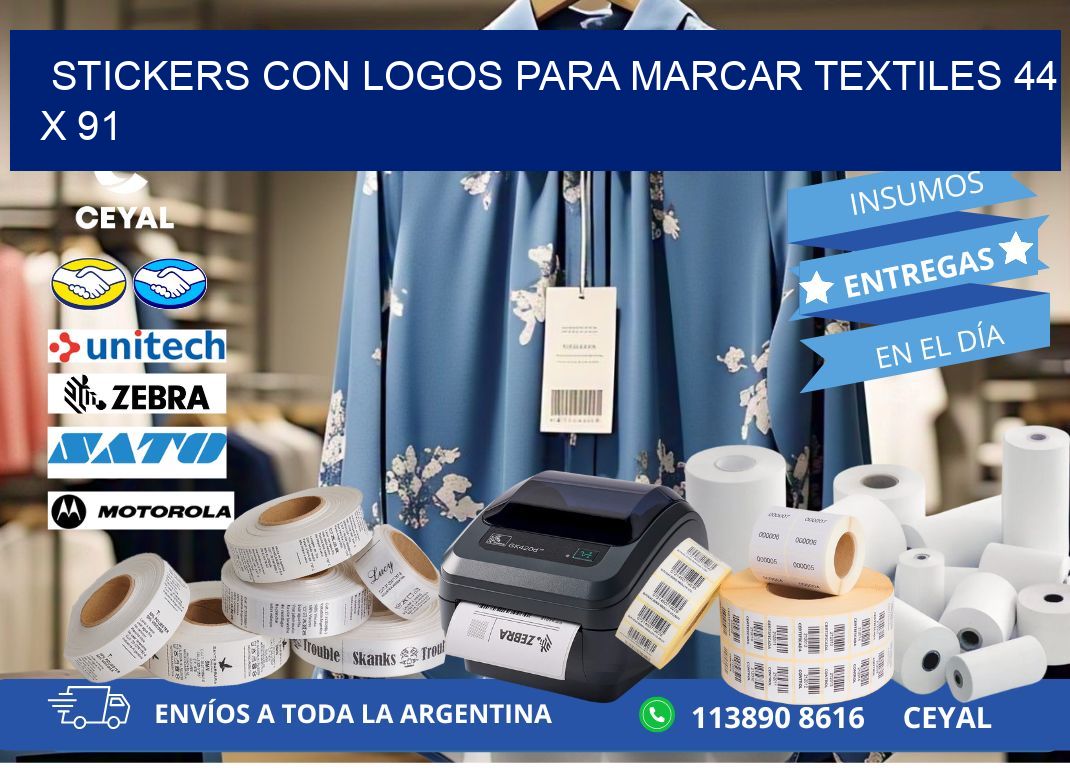 STICKERS CON LOGOS PARA MARCAR TEXTILES 44 x 91