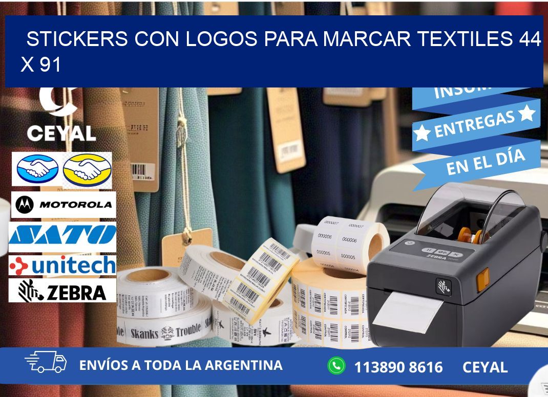 STICKERS CON LOGOS PARA MARCAR TEXTILES 44 x 91