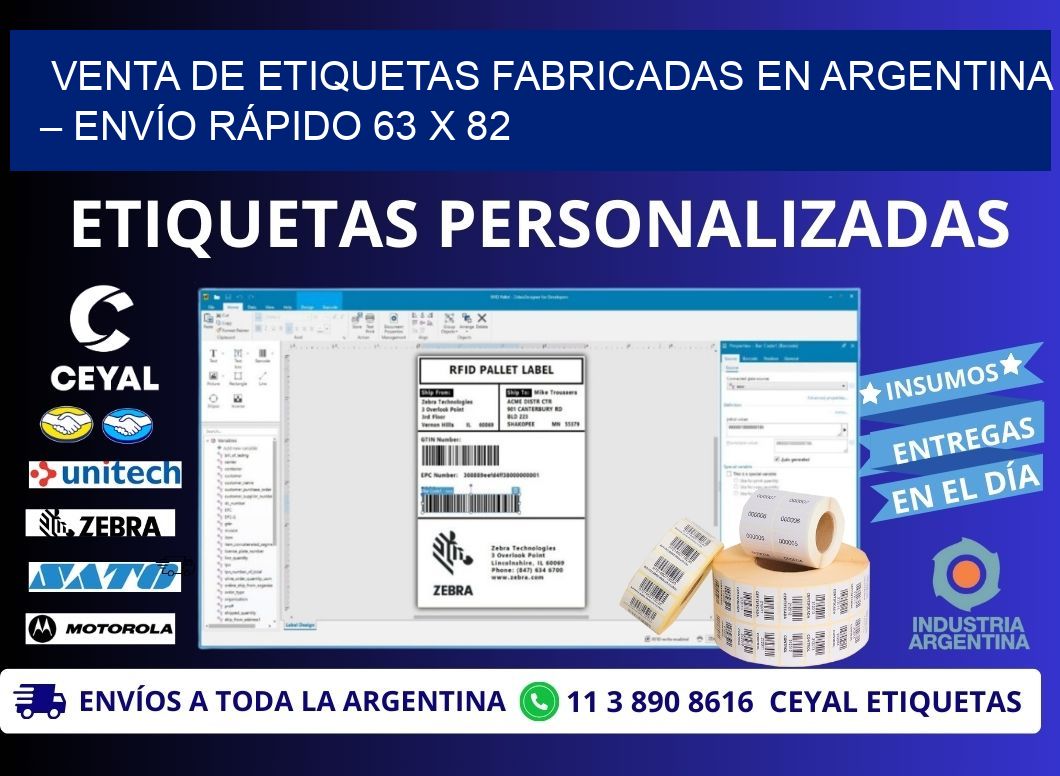 VENTA DE ETIQUETAS FABRICADAS EN ARGENTINA – ENVÍO RÁPIDO 63 x 82