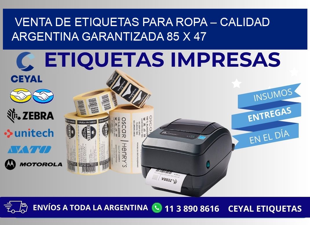 VENTA DE ETIQUETAS PARA ROPA – CALIDAD ARGENTINA GARANTIZADA 85 x 47