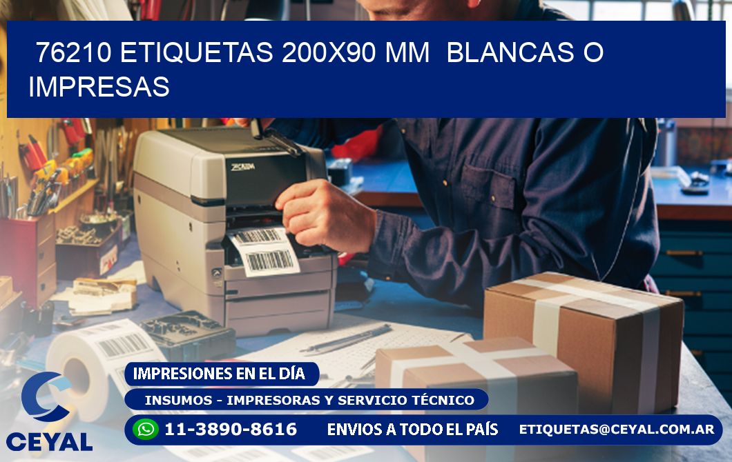 76210 ETIQUETAS 200x90 mm  BLANCAS O IMPRESAS