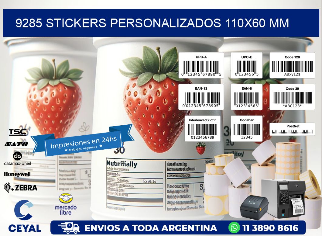 9285 STICKERS PERSONALIZADOS 110x60 mm