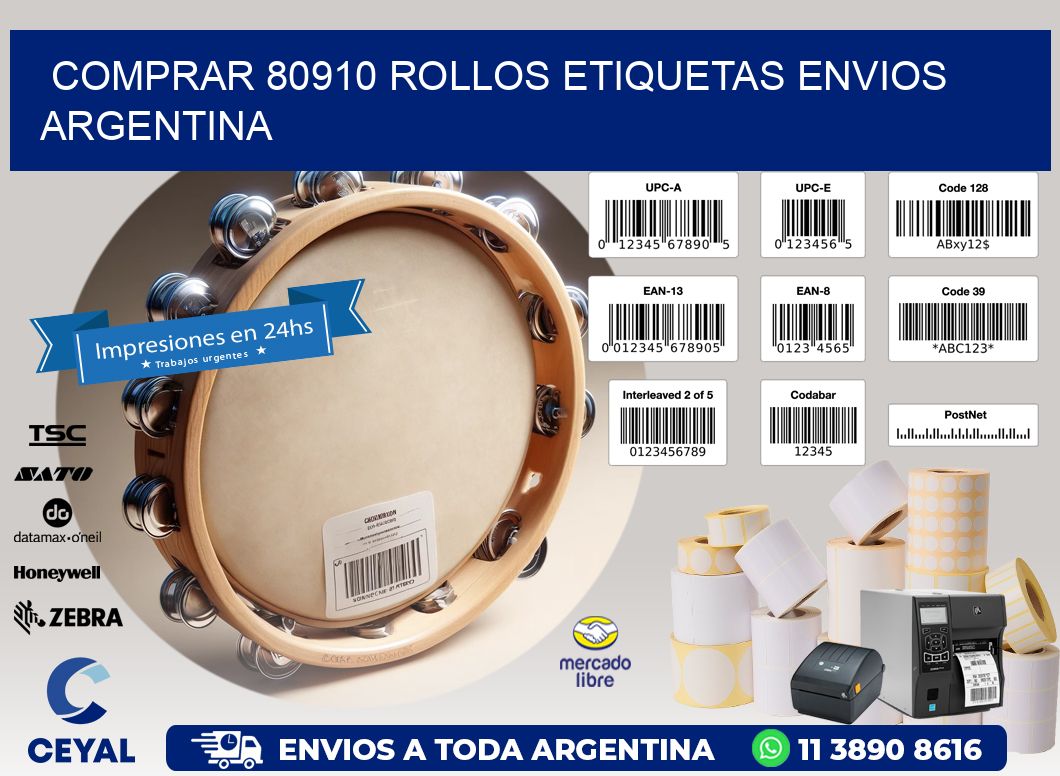 COMPRAR 80910 ROLLOS ETIQUETAS ENVIOS ARGENTINA