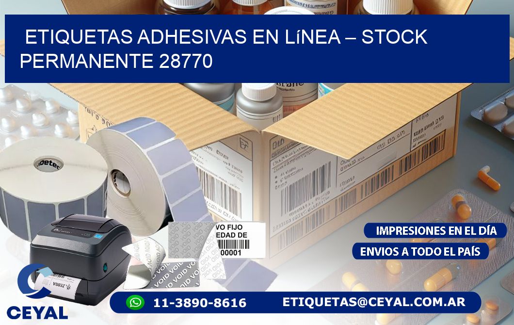 Etiquetas Adhesivas en Línea – Stock Permanente 28770