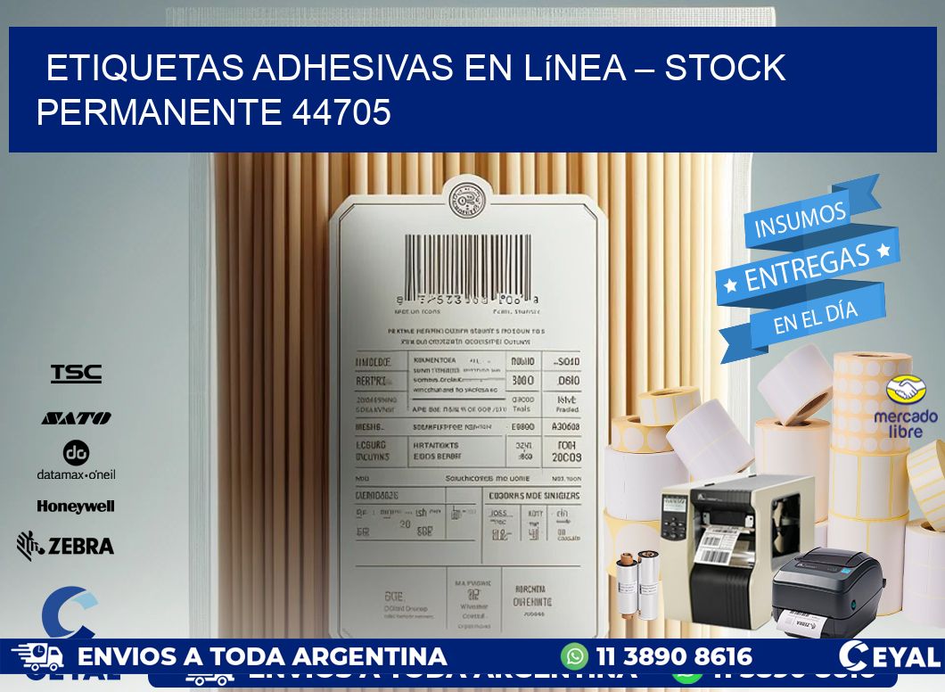 Etiquetas Adhesivas en Línea – Stock Permanente 44705